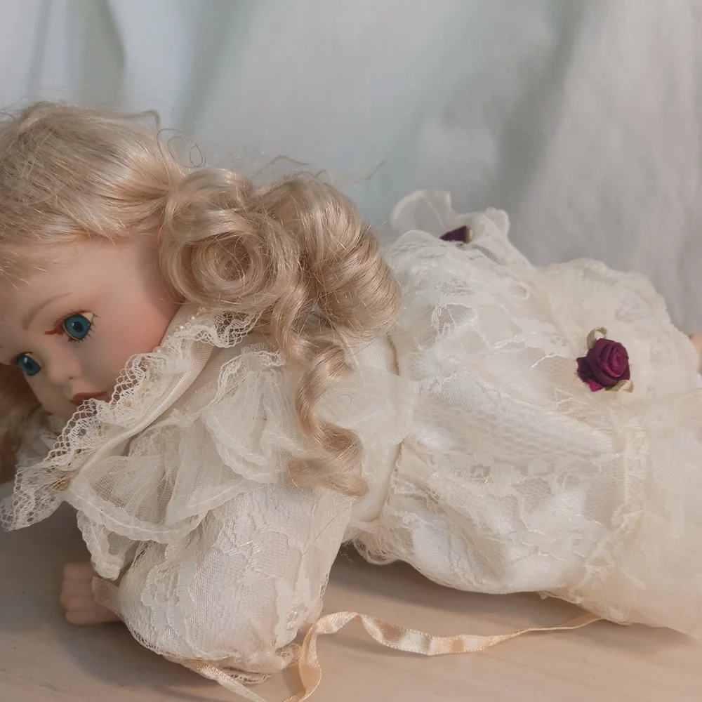 Classical Treasures Blonde Baby Doll Angel Outfit Porcelain